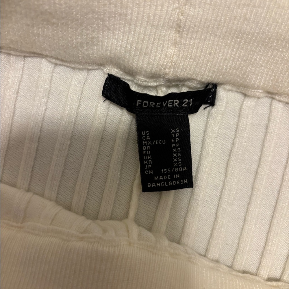 Forever 21 Off-White Ribbed Pants - Picture 2 of 2